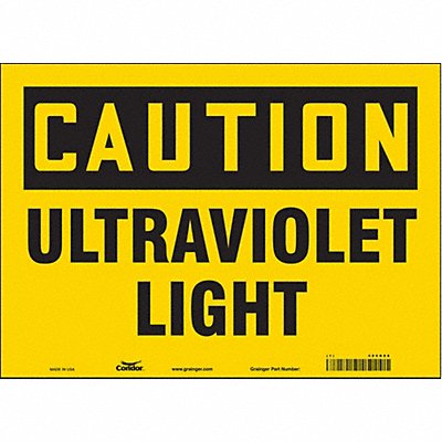 CONDOR 486R88 Safety Sign 10 in x 14 in Vinyl