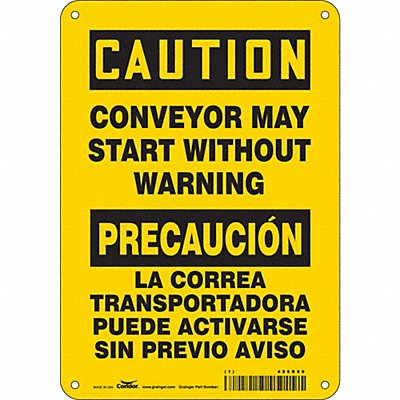 CONDOR 486R89 Safety Sign 10 in x 7 in Aluminum