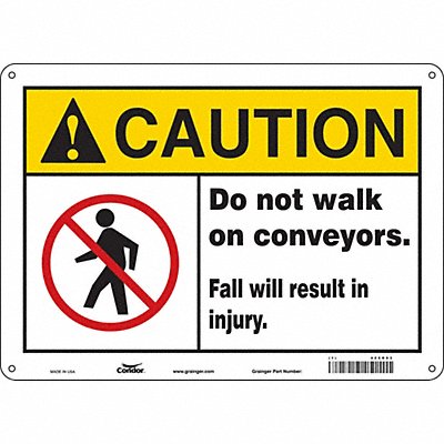 CONDOR 486R93 Safety Sign 10 inx14 in Aluminum