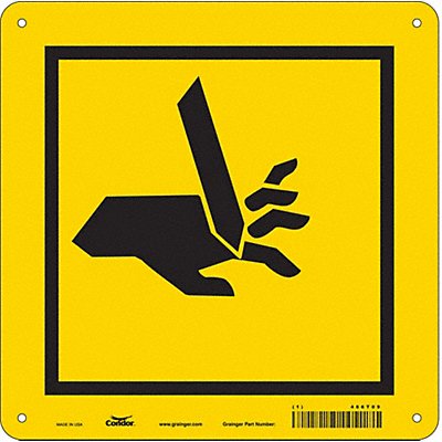 CONDOR 486T09 Safety Sign 10 inx10 in Aluminum