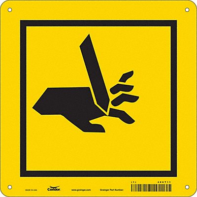 CONDOR 486T11 Safety Sign 10 in x 10 in Polyethylene