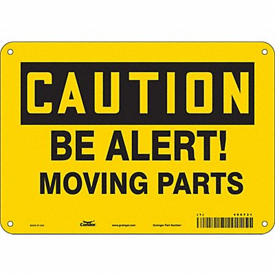 CONDOR 486T21 Safety Sign 7 in x 10 in Aluminum