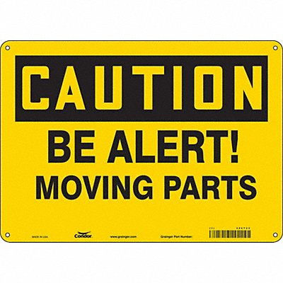 CONDOR 486T22 Safety Sign 10 in x 14 in Aluminum