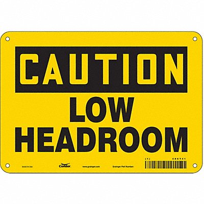 CONDOR 486T41 Safety Sign 7 in x 10 in Aluminum