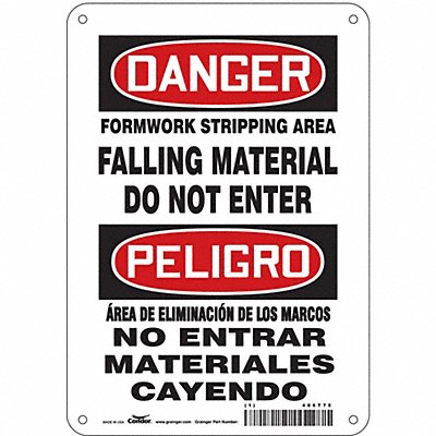 CONDOR 486T75 Safety Sign 10 in x 7 in Polyethylene
