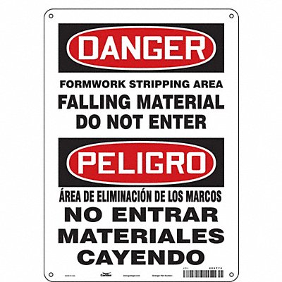 CONDOR 486T76 Safety Sign 14 in x 10 in Polyethylene