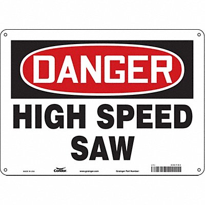 CONDOR 486T82 Safety Sign 10 in x 14 in Polyethylene