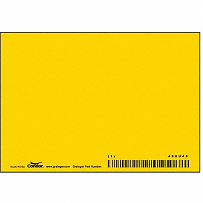 CONDOR 486U48 Safety Sign 3 1/2 inx5 in Aluminum
