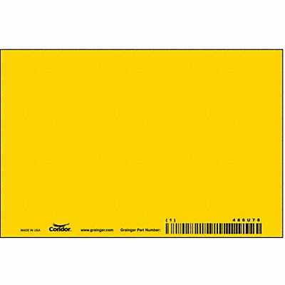 CONDOR 486U78 Safety Sign 4in x 6in Polyethylene PK10