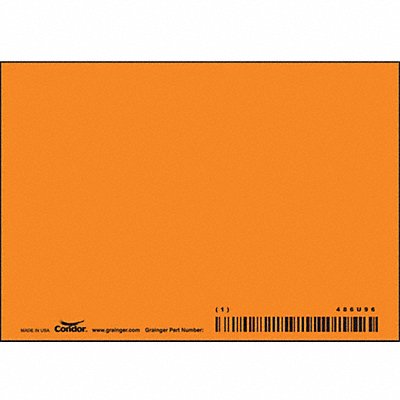 CONDOR 486U96 Safety Sign 3 1/2 inx5 in Vinyl