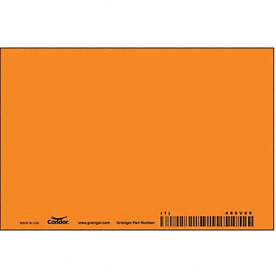 CONDOR 486V05 Safety Sign 4in x 6in Polyethylene PK10