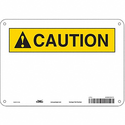 CONDOR 486V21 Safety Sign 7 in x 10 in Aluminum
