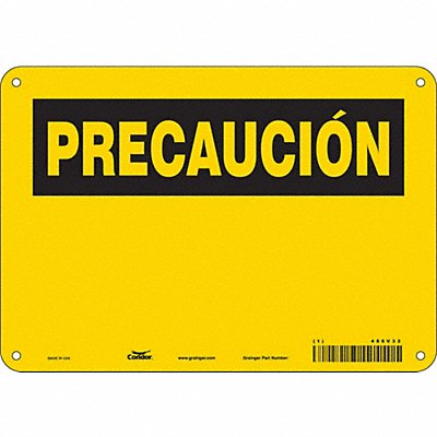 CONDOR 486V33 Safety Sign 7 in x 10 in Polyethylene