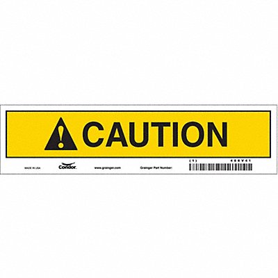 CONDOR 486V41 Safety Sign 2.25in x 9in Vinyl