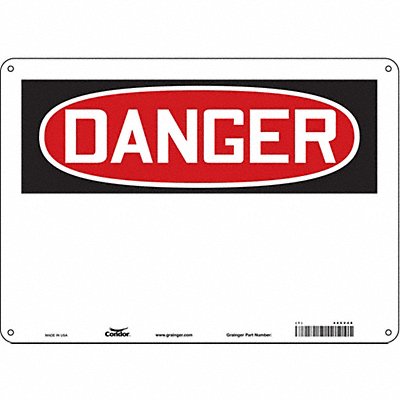 CONDOR 486V48 Safety Sign 10 inx14 in Aluminum