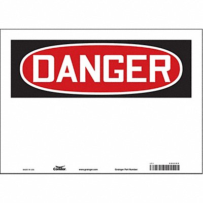 CONDOR 486V60 Safety Sign 10 inx14 in Vinyl