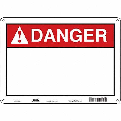 CONDOR 486V64 Safety Sign 10 inx14 in Aluminum