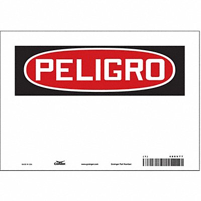 CONDOR 486V77 Safety Sign 7 in x 10 in Vinyl