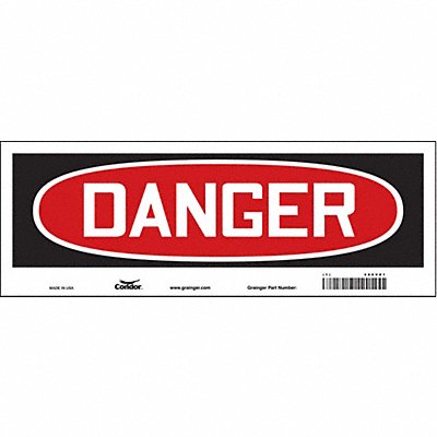 CONDOR 486V81 Safety Sign 5 in x 14 in Vinyl