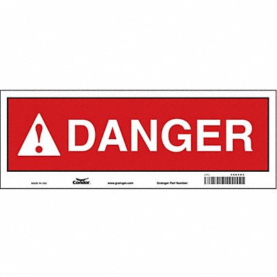 CONDOR 486V84 Safety Sign 5 in x 14 in Vinyl