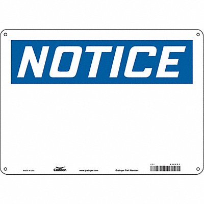 CONDOR 486V93 Safety Sign 10 inx14 in Polyethylene