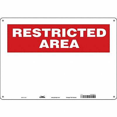 CONDOR 486W23 Safety Sign 14 inx20 in Polyethylene