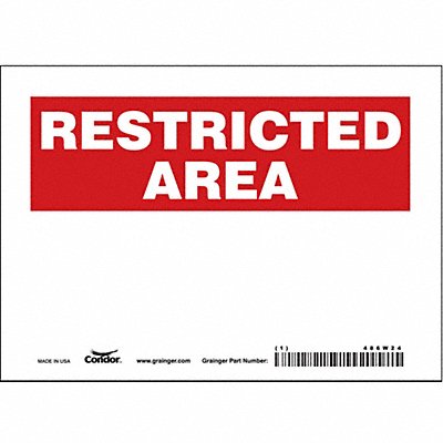 CONDOR 486W24 Safety Sign 5 inx7 in Vinyl