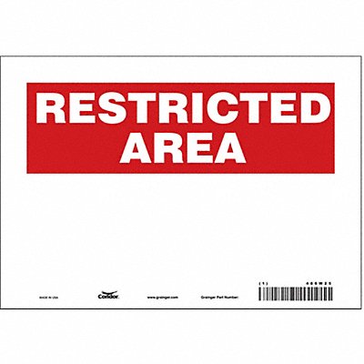 CONDOR 486W25 Safety Sign 7 in x 10 in Vinyl