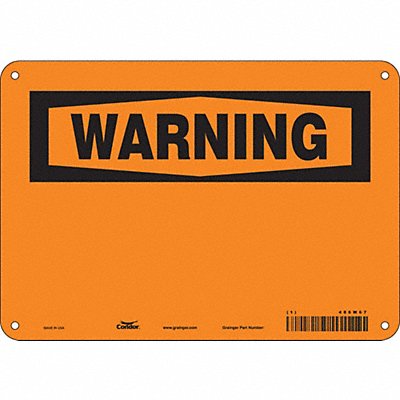 CONDOR 486W67 Safety Sign 7 inx10 in Polyethylene