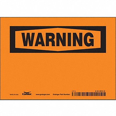 CONDOR 486W69 Safety Sign 5 inx7 in Vinyl