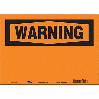 CONDOR 486W71 Safety Sign 10 in x 14 in Vinyl