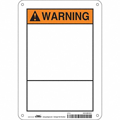 CONDOR 486W90 Safety Sign 10 in x 7 in Polyethylene