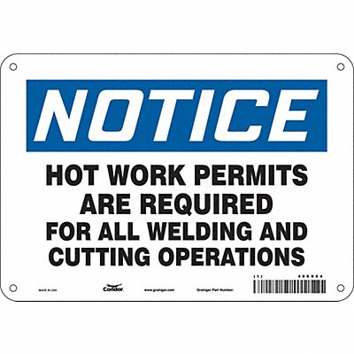 CONDOR 486X04 Safety Sign 7 inx10 in Polyethylene