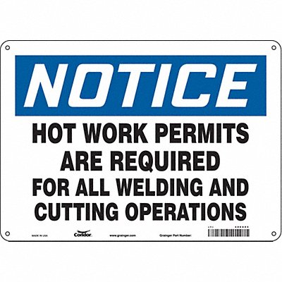 CONDOR 486X05 Safety Sign 10 inx14 in Polyethylene