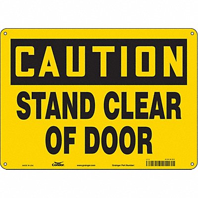 CONDOR 486X09 Safety Sign 10 in x 14 in Aluminum