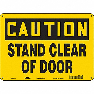CONDOR 486X12 Safety Sign 10 in x 14 in Polyethylene