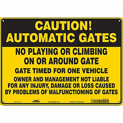 CONDOR 486X23 Safety Sign 10 in x 14 in Aluminum
