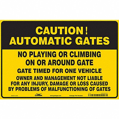 CONDOR 486X30 Safety Sign 24 in x 36 in Vinyl