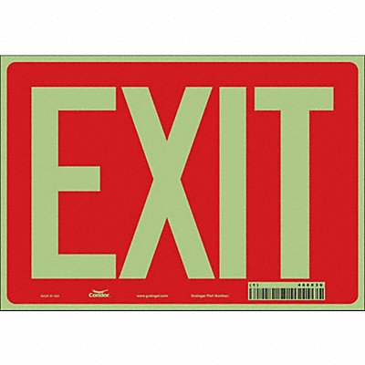 CONDOR 486X36 Safety Sign 7 inx10 in Glow Vinyl