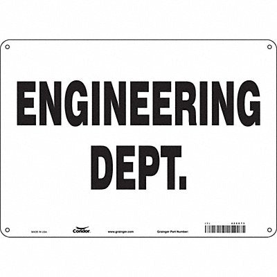 CONDOR 486X73 Safety Sign 10 in x 14 in Polyethylene