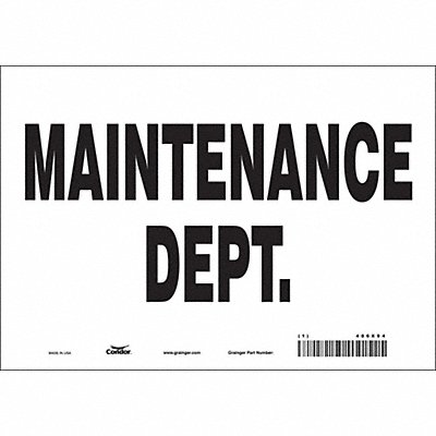 CONDOR 486X94 K1752 Safety Sign 7 in x 10 in Vinyl