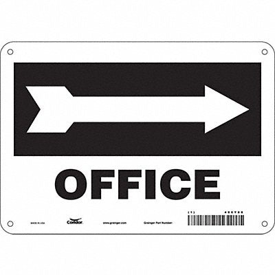 CONDOR 486Y08 K1758 Safety Sign 7 in x 10 in Aluminum