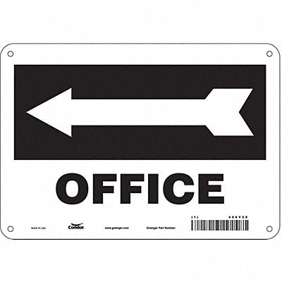 CONDOR 486Y20 Safety Sign 7 in x 10 in Polyethylene
