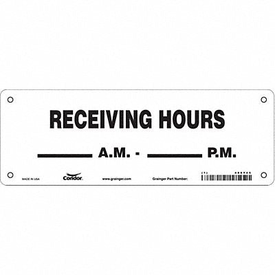 CONDOR 486Y45 Safety Sign 7 in x 20 in Aluminum