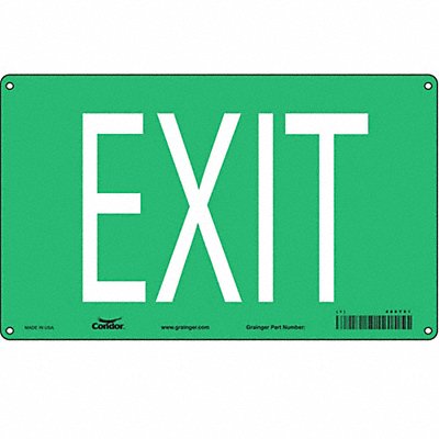 CONDOR 486Y91 Safety Sign 7 3/8 in x 12 in Aluminum