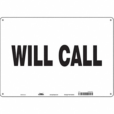 CONDOR 486Y94 K1874 Safety Sign 14 in x 20 in Aluminum