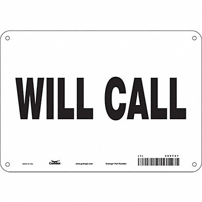 CONDOR 486Y97 K1874 Safety Sign 7 in x 10 in Polyethylene