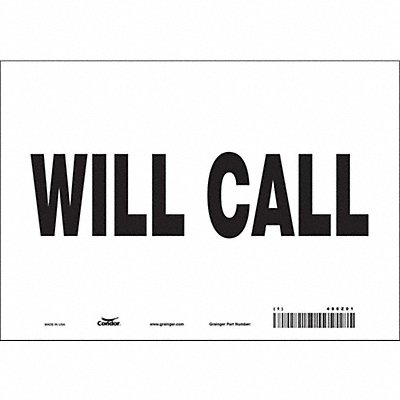 CONDOR 486Z01 K1874 Safety Sign 7 in x 10 in Vinyl