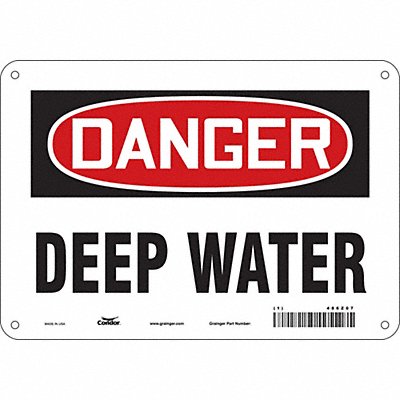 CONDOR 486Z07 Safety Sign 7 in x 10 in Aluminum