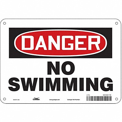 CONDOR 486Z15 Safety Sign 7 in x 10 in Polyethylene